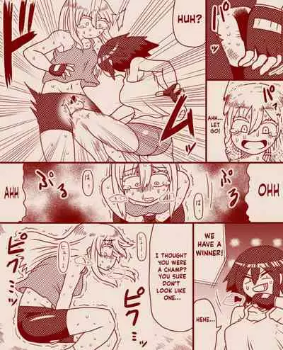 A futanari girl gets her balls hurt during body check