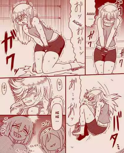 A futanari girl gets her balls hurt during body check