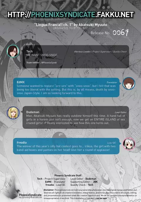 Lingua Franca!! Ch. 1-6