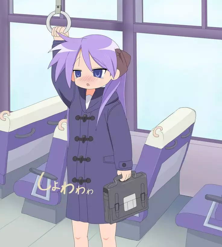 Kagami goes to shcool wearing diaper